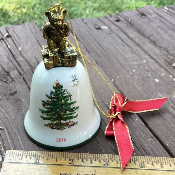 Spode Christmas Bell Ornament‎ 2016 Teddy Bear Tree Holiday Decoration - Picture 4 of 4